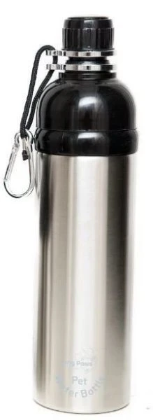 Long Paws Dog Water Bottle Lick 'n Flow Silver 750ml
