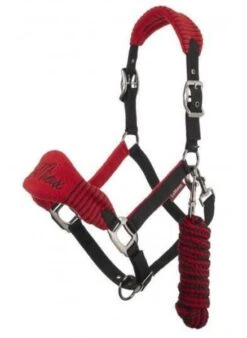 Le Mieux Vogue Fleece Headcollar & Leadrope Chilli/Black
