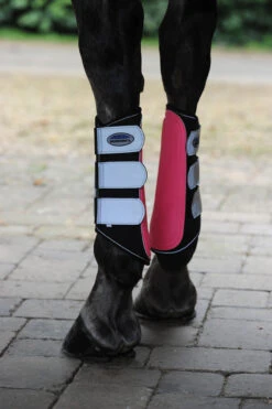 Weatherbeeta Reflective Single Lock Brushing Boots Pink/Silver