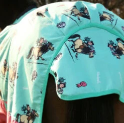 StormX Original 0g Turnout Rug Thelwell Collection Trophy Mint/Pink/Teal -Pet Supply Store 0015688 stormx original 0g turnout rug thelwell collection trophy mintpinkteal