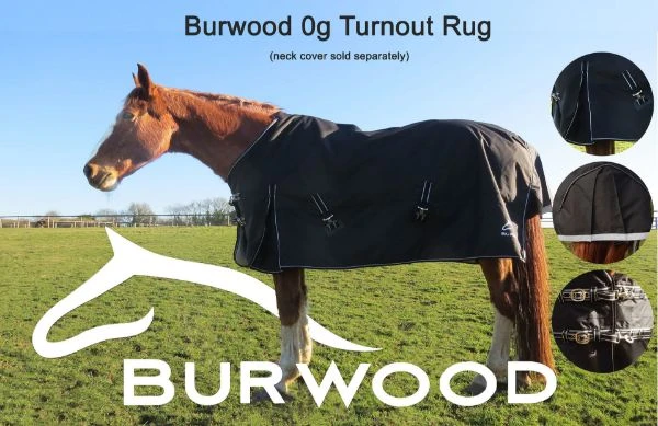 Burwood Lightweight Turnout Rug Black/Black/White 1 Burwood Lightweight Turnout Rug Black/Black/White