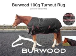 Burwood 100g Turnout Rug Black/Burgundy