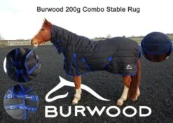 Burwood 200g Combo Quilt Stable Rug Black/Royal Blue