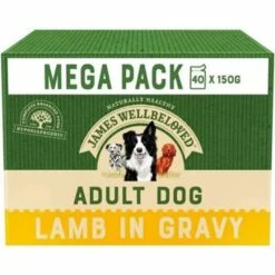 James Wellbeloved Dog - Adult Lamb Mega Pack Pouches 40x150g